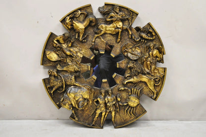 Vintage Finesse Originals Mid Century Modern Fiberglass Zodiac Sign Wall Mirror