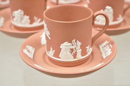 Wedgwood Terracotta Jasperware Miniature Tea Set Demitasse Cup & Saucer 14 pcs