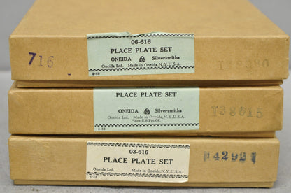 Vintage Oneida Mid Century Modern 6" Silver Plated Bread Dessert Plate, Set of 6