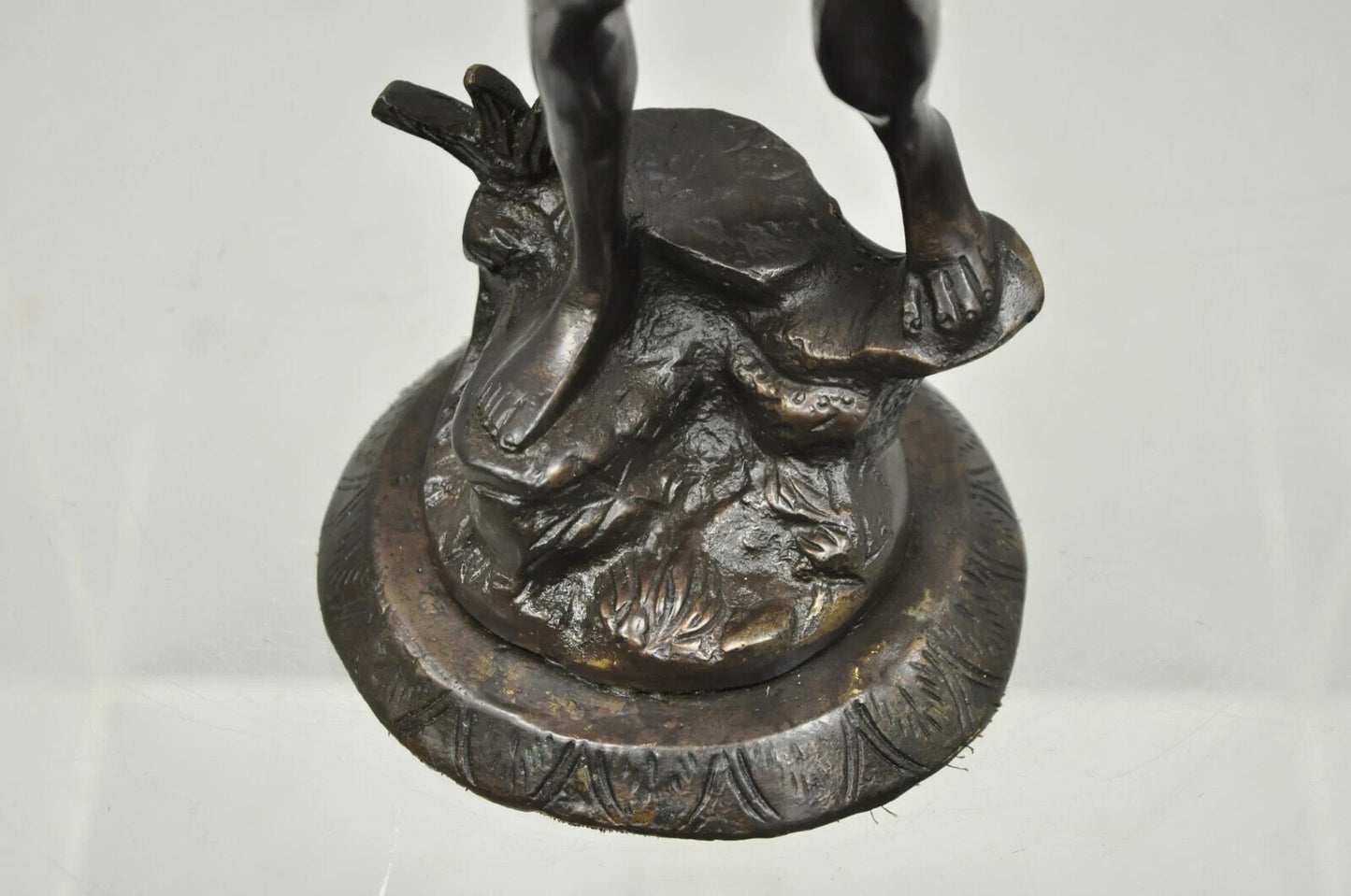Vintage French Bronze Sculpture of Woman w/ Birds & Basket After Emile Guillemin