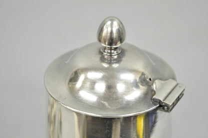 Vintage US Navy Art Deco Silver Plated Coffee Tea Pot Kettle w/ Wooden Handle