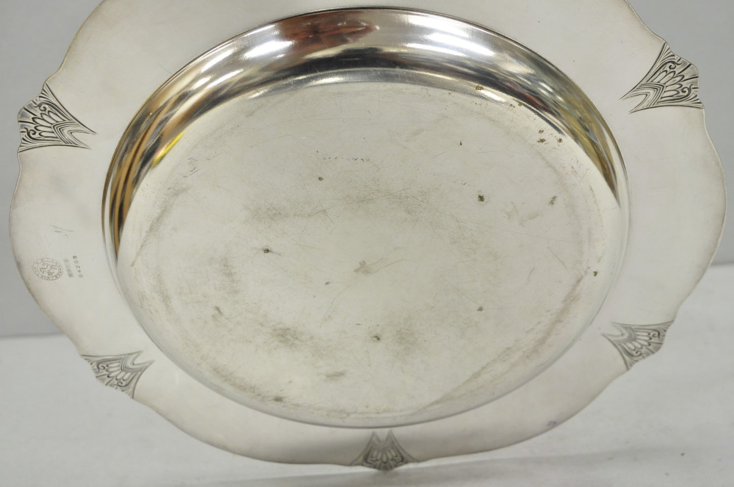 Vintage Victor SP Co Art Deco Silver Plated Charger Serving Dish Platter Plate
