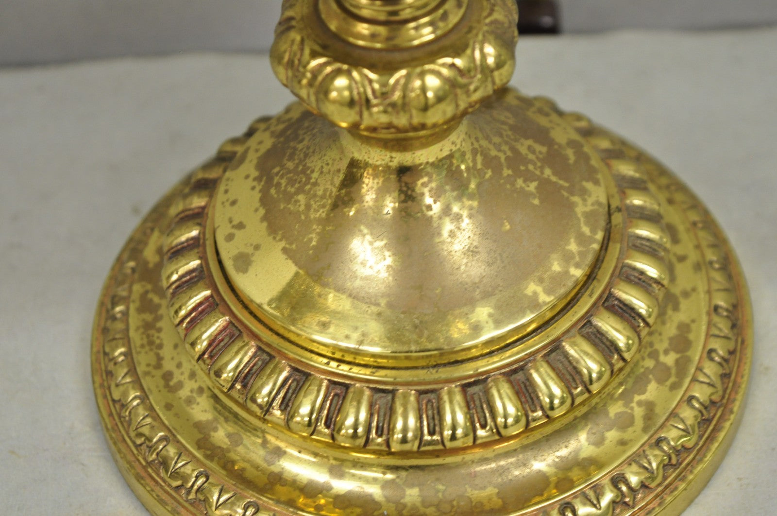 Antique Wild & Wessel Italian Classical Style Brass Figural Lantern Desk Lamp