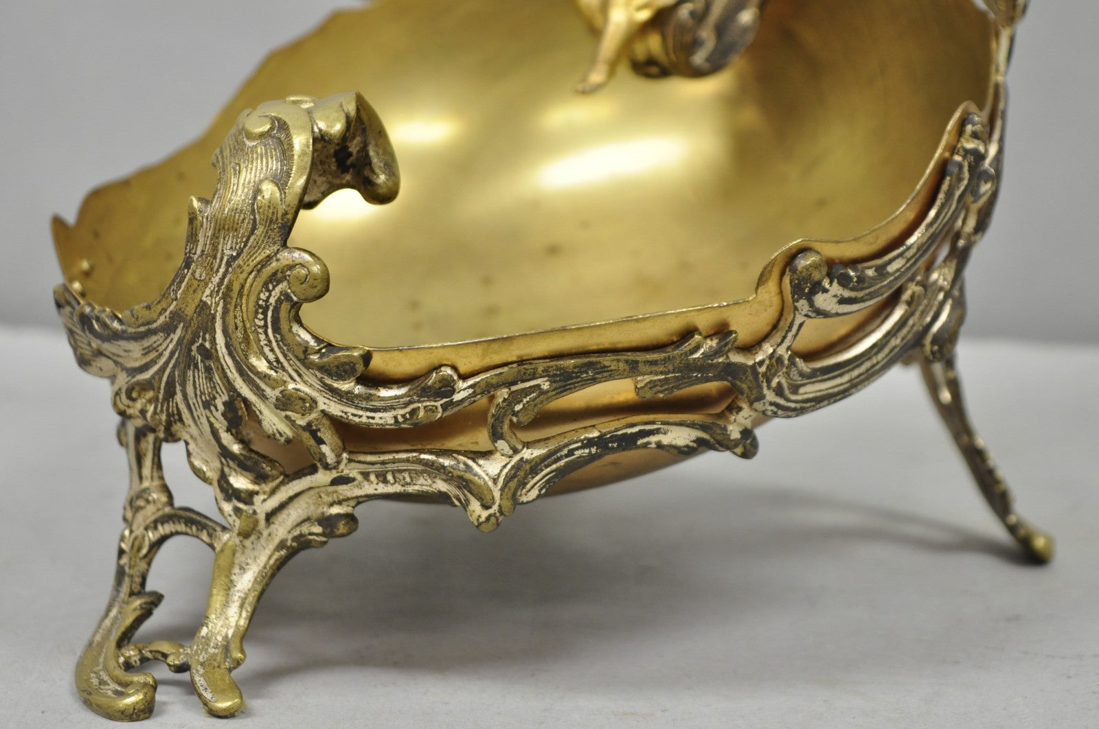 Antique French Louis XV Style Rococo Figural Bronze Cherub Centerpiece Epergne