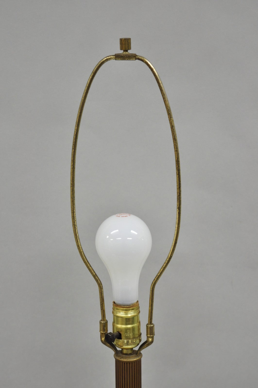 Vintage Italian Hollywood Regency Silver & Gold Gilt Carved Wood Table Lamp