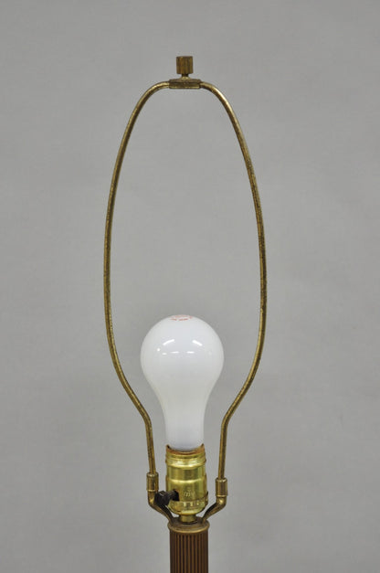 Vintage Italian Hollywood Regency Silver & Gold Gilt Carved Wood Table Lamp