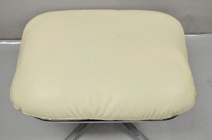Vintage Directional Mid Century Modern Tubular Aluminum Base Swivel Ottoman