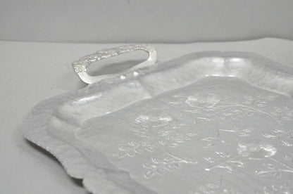 Vintage Victorian Continental Silver Co "Wild Rose" 1055 Hammered Aluminum Tray