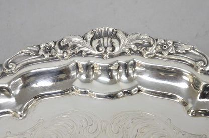 Vintage Poole Silver 3209 Victorian 12" Round Silver Plated Salver Platter Tray