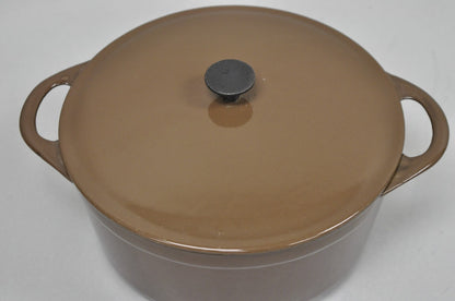 Vintage Cousances France Enameled Cast Iron Dutch Oven Pot Chocolate Brown # 22
