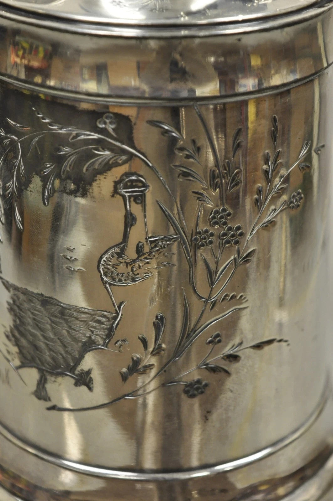 Antique James W. Tufts Renaissance "Bacchus" Silver Plated Water Wine Pitcher