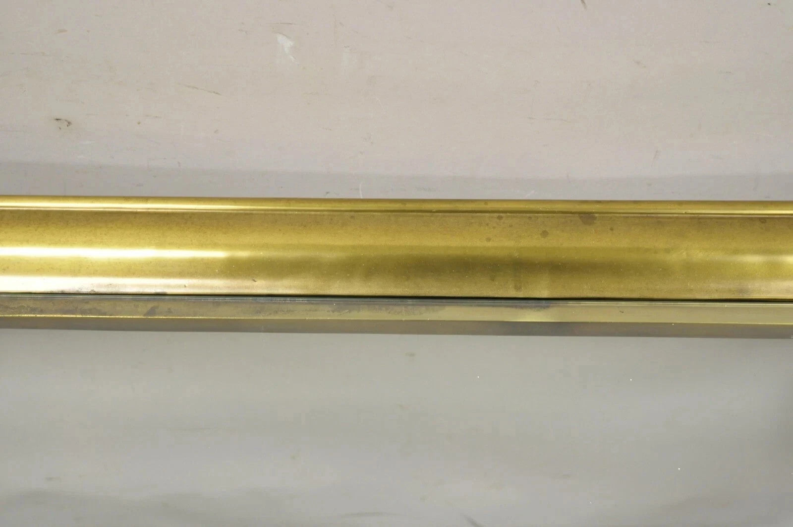 Vintage Hollywood Regency Mastercraft Style Brass Glass Console Sofa Hall Table