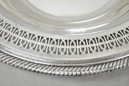 Vintage WM Rogers 835 Silver Plated Round Collection Plate Serving Dish - a Pair