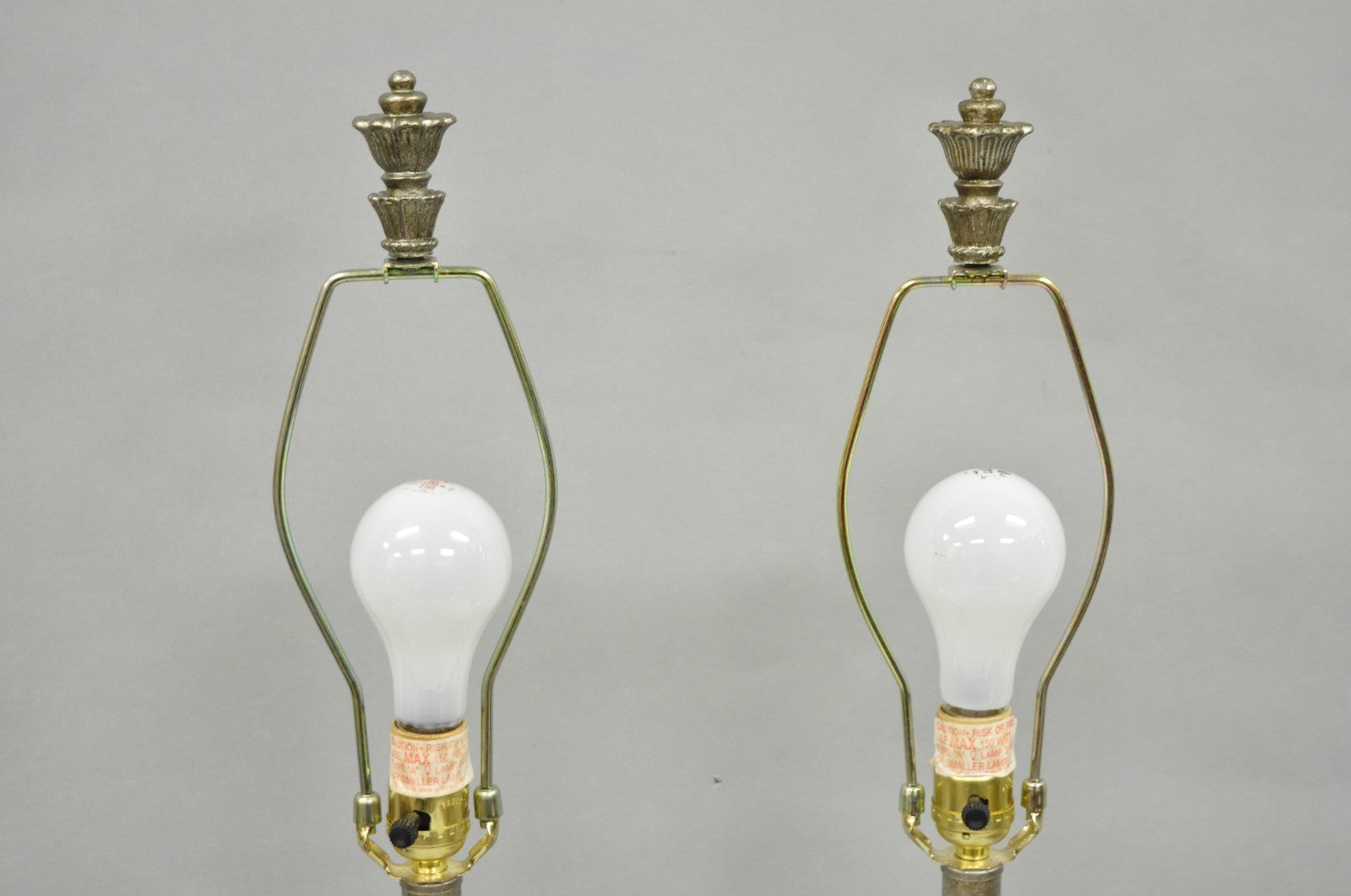 Contemporary Tuscan Mediterranean Style Glass and Resin Table Lamps - a Pair