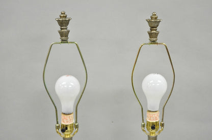 Contemporary Tuscan Mediterranean Style Glass and Resin Table Lamps - a Pair
