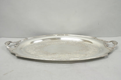 1847 Rogers Bros Eternally Yours Silver Plated Oval Serving Platter Butlers Tray