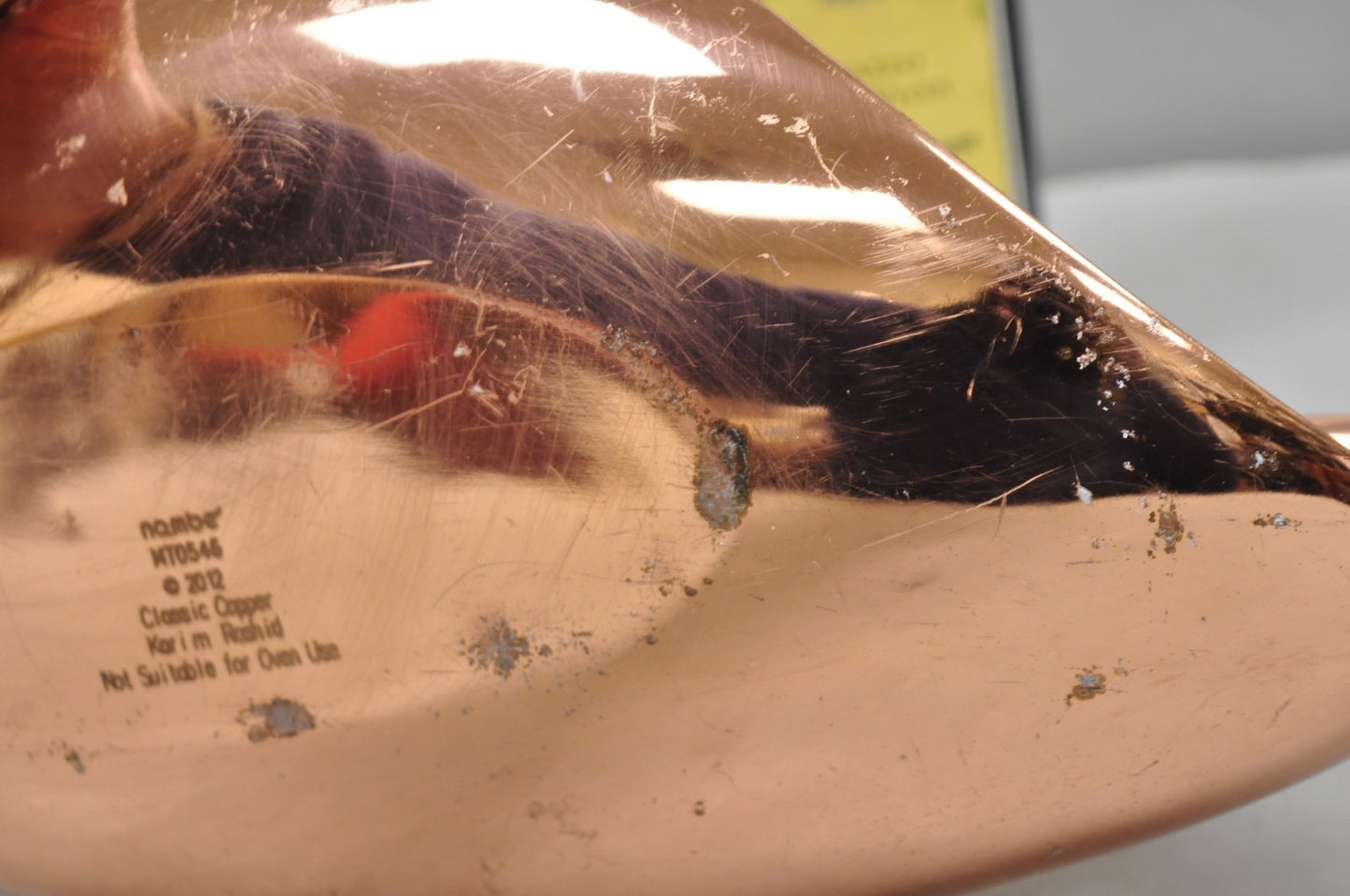 Nambe MT0546 Karim Rashid Modernist Mixed Metal Copper Snail Scroll Tray Bowl