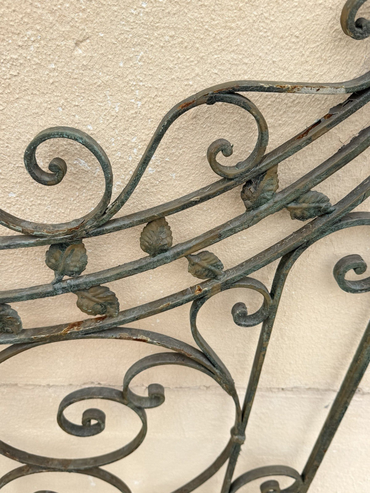 Antique Spanish Renaissance Scrolling Wrought Iron 57 x 45 Garden Entry Gate Set