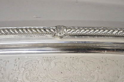 Vintage Silver Plated Victorian Style Regency Heavy Twin Handle Platter Tray