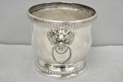 Poole English Regency Silver Plated Lion Head Champagne Chiller Ice Bucket