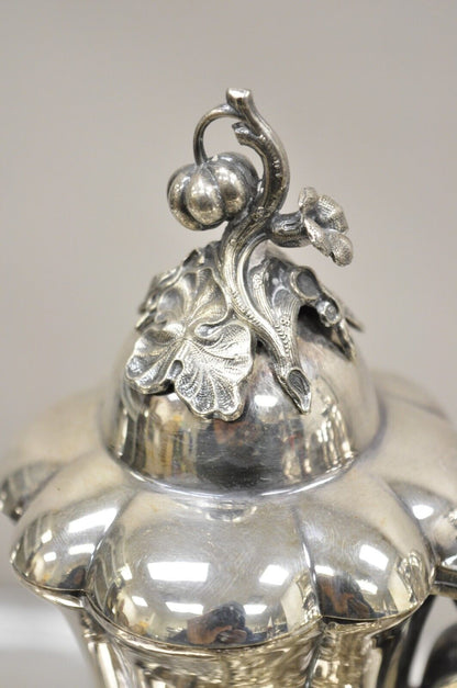 Reed & Barton Winthrop Silver Plate Art Nouveau Floral Repousse Tea Set 6 Pc Set
