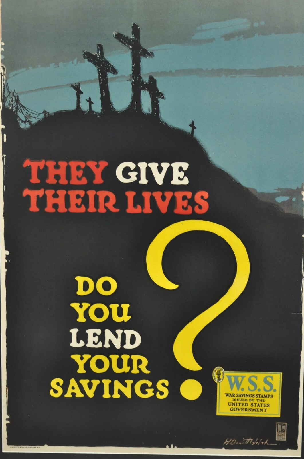 World War 1 "They Give Their Lives Do You Lend Your Savings" Framed Poster Print