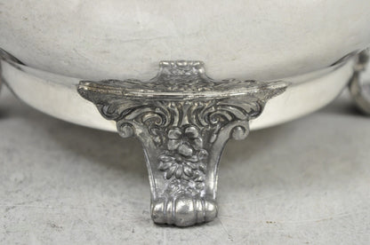 Vintage Victorian Silver Plated Footed and Covered Lidded Bar Ice Bucket