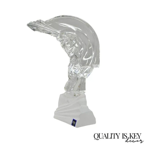 Cristal De Sevres France Crystal 10.5" Glass Golfer Golf Statue Sculpture