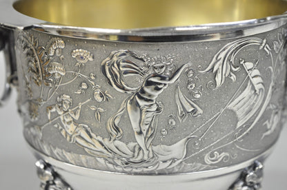 Antique English Baroque Silver Plated Figural Tea Set w/ Rogers Bro Tray - 7 Pcs