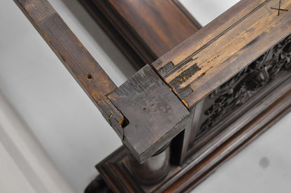 Antique Italian Renaissance Carved Walnut Hairy Paw Foot Desk Console Table Base