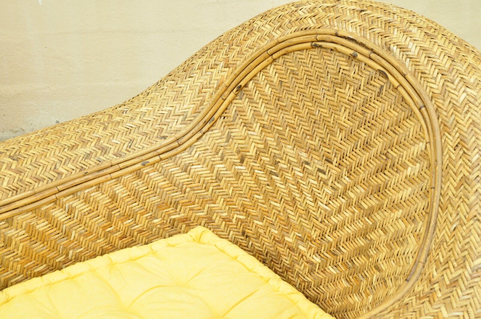 Ralph Lauren Attr. Large Woven Wicker Rattan Club Lounge Chairs - a Pair