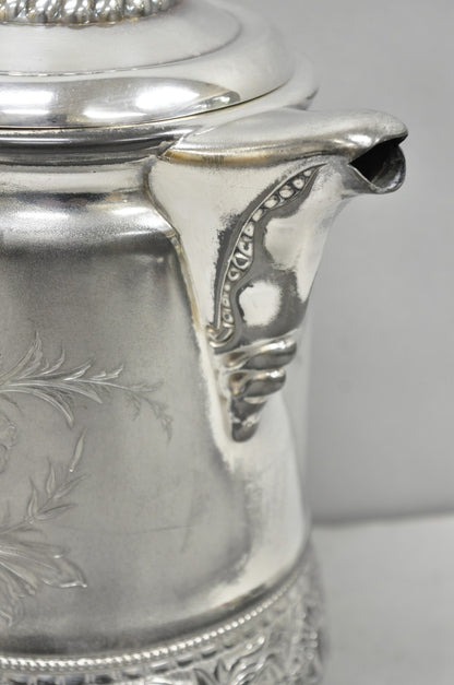 Wilcox Silver Plate Co Art Nouveau Silver Plated Duck Handle Coffee Pot Pitcher