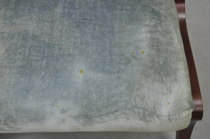 Vintage French Hollywood Regency Mahogany Saber Leg Parlor Lounge Chair - a Pair