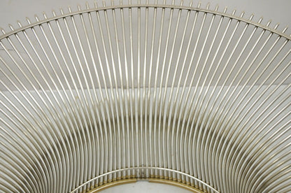 Vintage Warren Platner For Knoll Chrome Steel Wire Round Marble Top Coffee Table