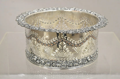 Antique English Sheffield Sterling Silver Mounted Champagne Wine Bottle Coaster