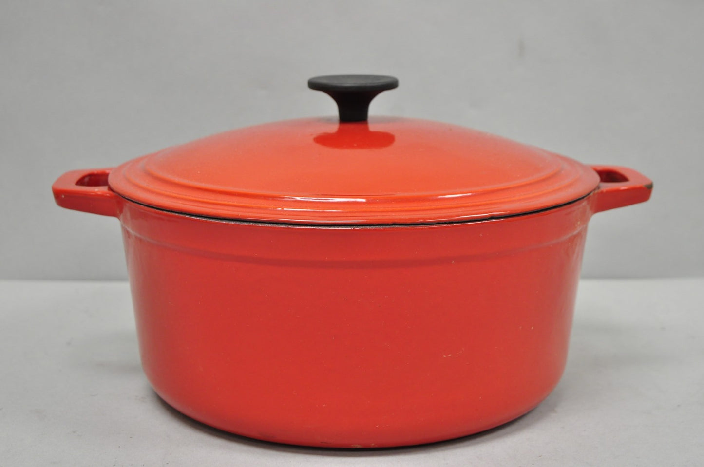 Martha Stewart Collection Red Cast Iron Dutch Oven Covered Pot