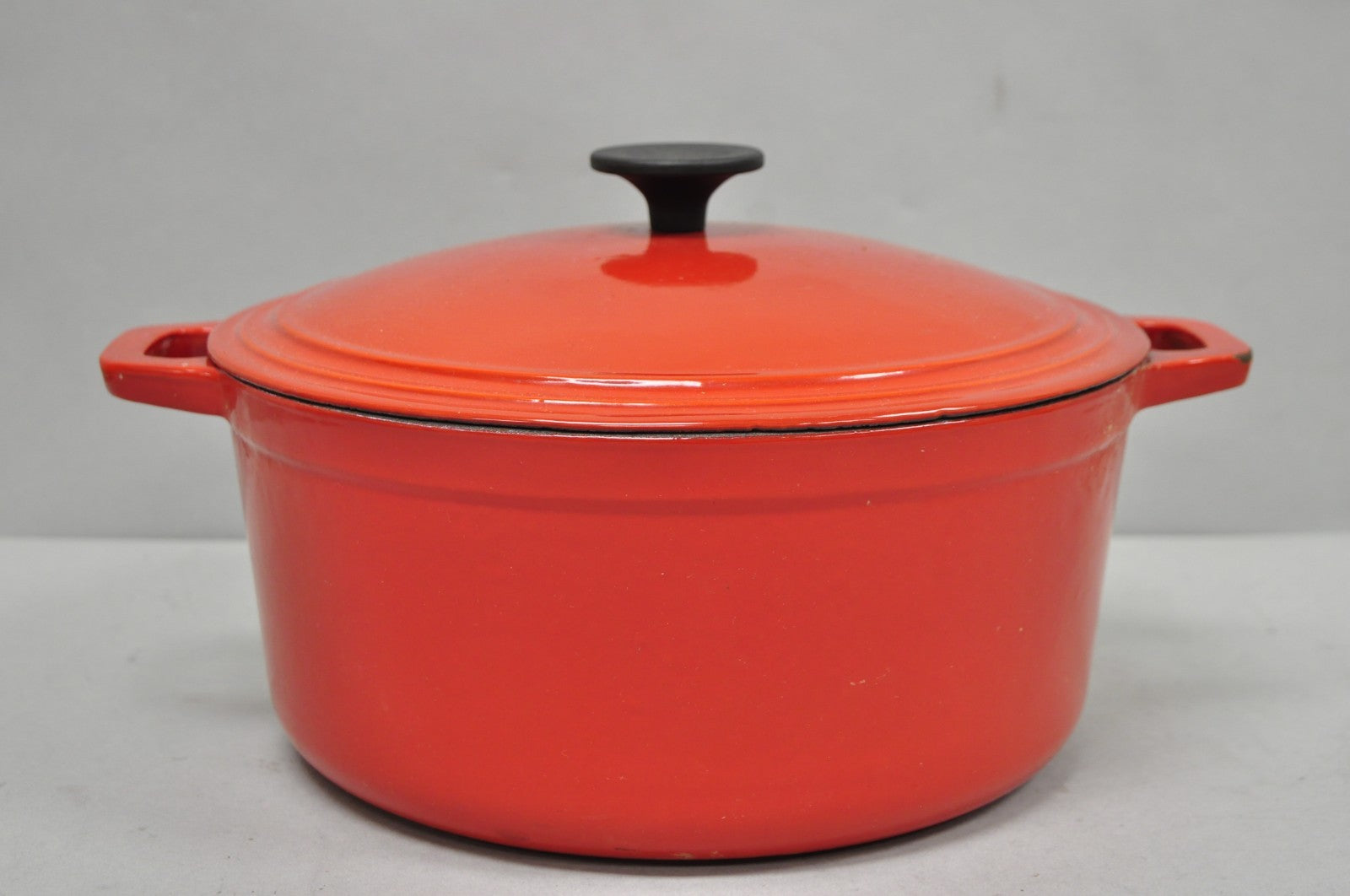 Martha Stewart Collection Red Cast Iron Dutch Oven Covered Pot