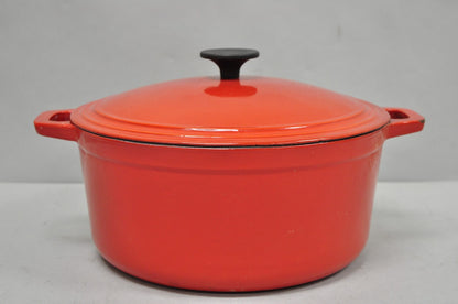 Martha Stewart Collection Red Cast Iron Dutch Oven Covered Pot