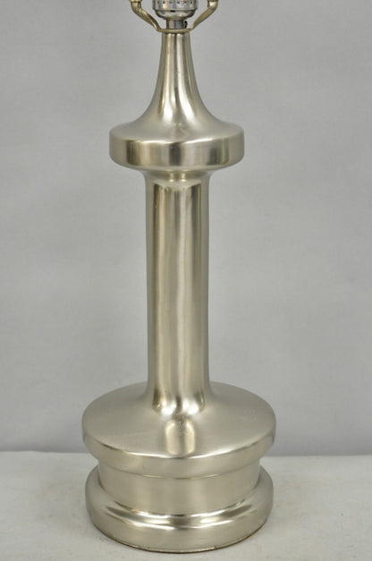 Vintage Mid Century Modern Sculpted Steel Metal "Bishop" Table Lamp by Laurel