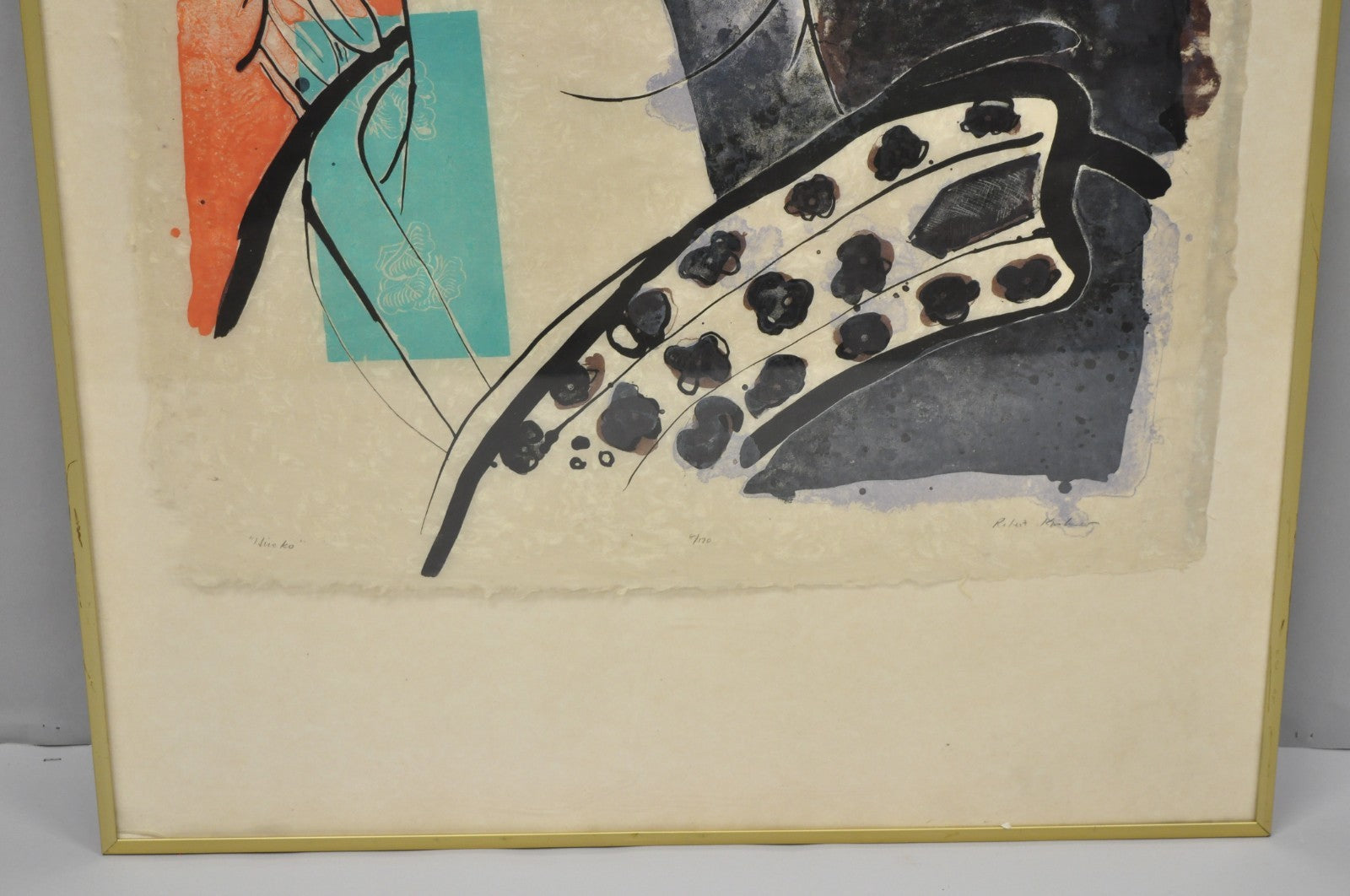 Vintage Robert Kushner 1986 Signed Lithograph Print "Hiroko" for Brooklyn Museum