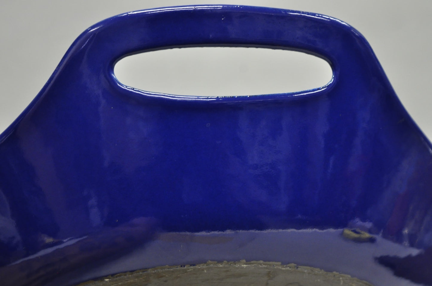 Vintage Michael Lax Copco Denmark Modern Blue Enamel Cast Iron Paella Dish Pan