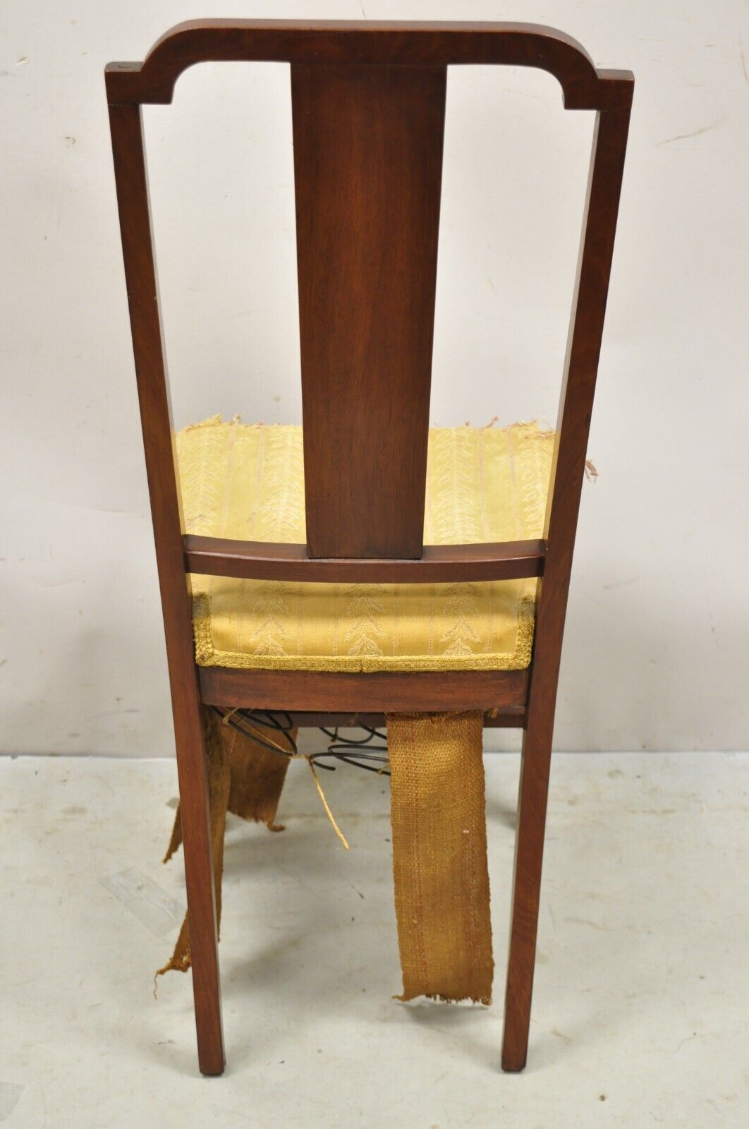 Antique Edwardian Mahogany Side Chair with Pencil and Pinwheel Inlay