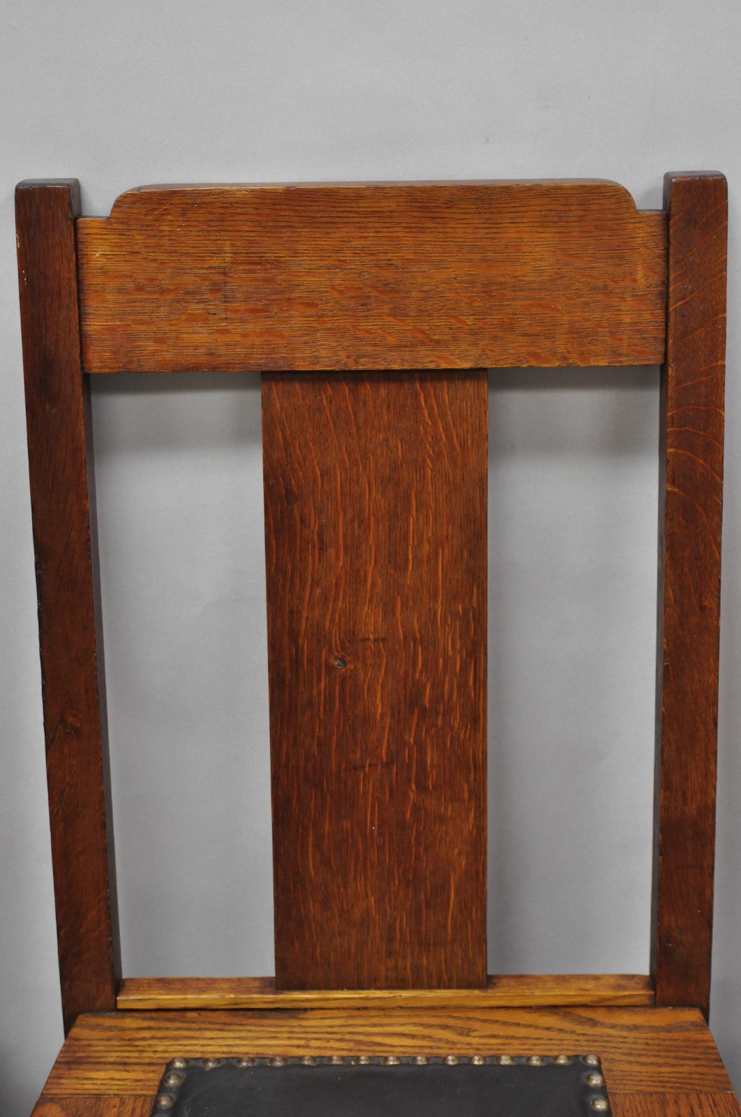 Antique Mission Oak Arts & Crafts T-Back Limbert Style Dining Chairs - Set of 4