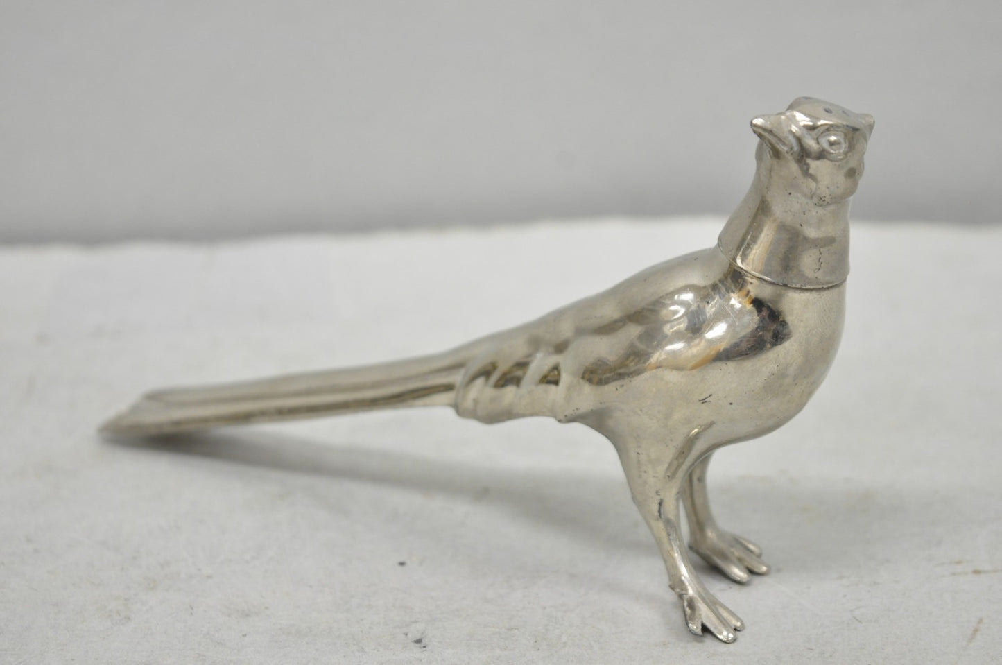 Vintage Pheasant Bird Silver Plated Figurine Salt & Pepper Shakers - a Pair