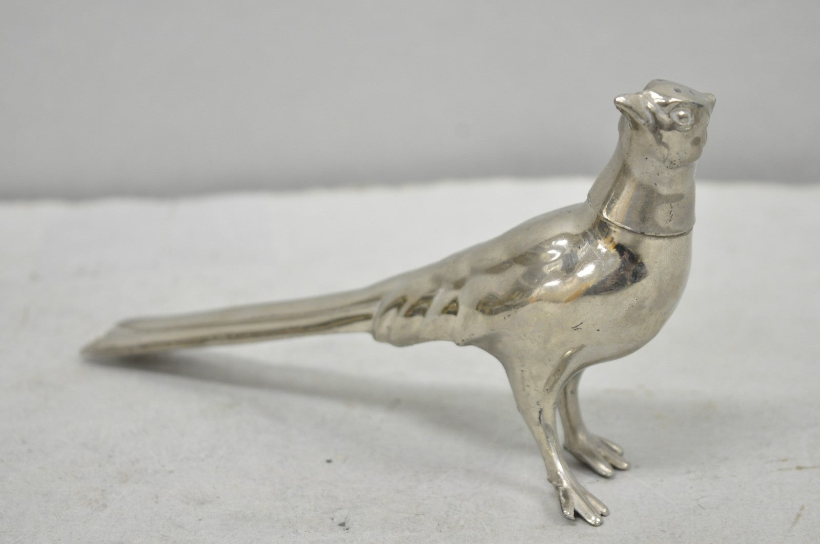 Vintage Pheasant Bird Silver Plated Figurine Salt & Pepper Shakers - a Pair