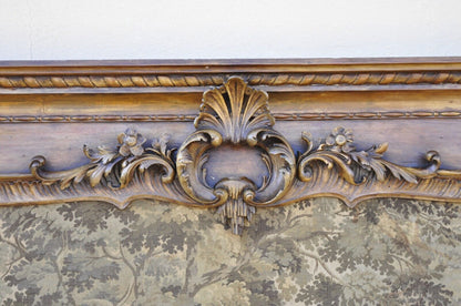 Antique French Louis XV Style Large Overmantle Trumeau Mirror with Tapestry