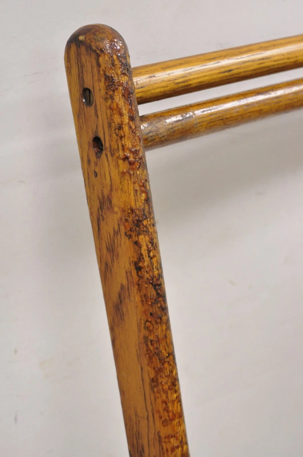 Antique Art Deco Folding Oak Wood Steamer Ship Reclining Deck Chair by Lloyd's