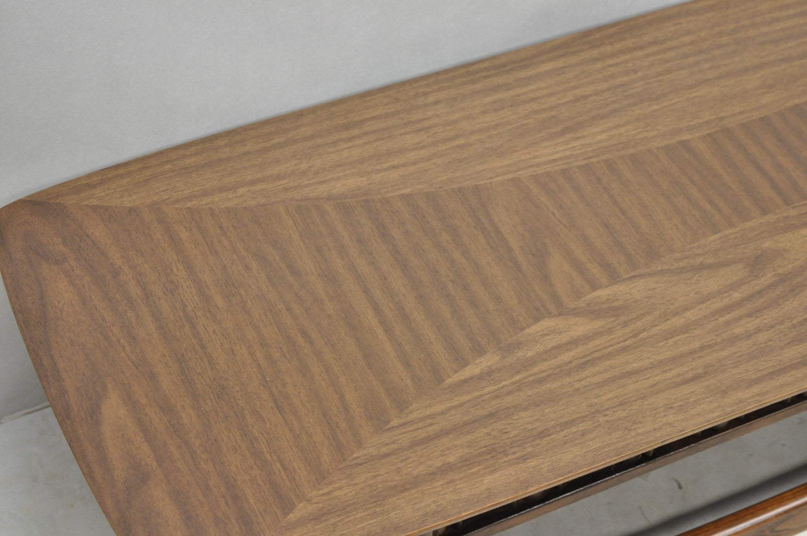 Vintage Mid Century Modern Sculpted Walnut & Laminate Coffee End Table Set 3 Pc