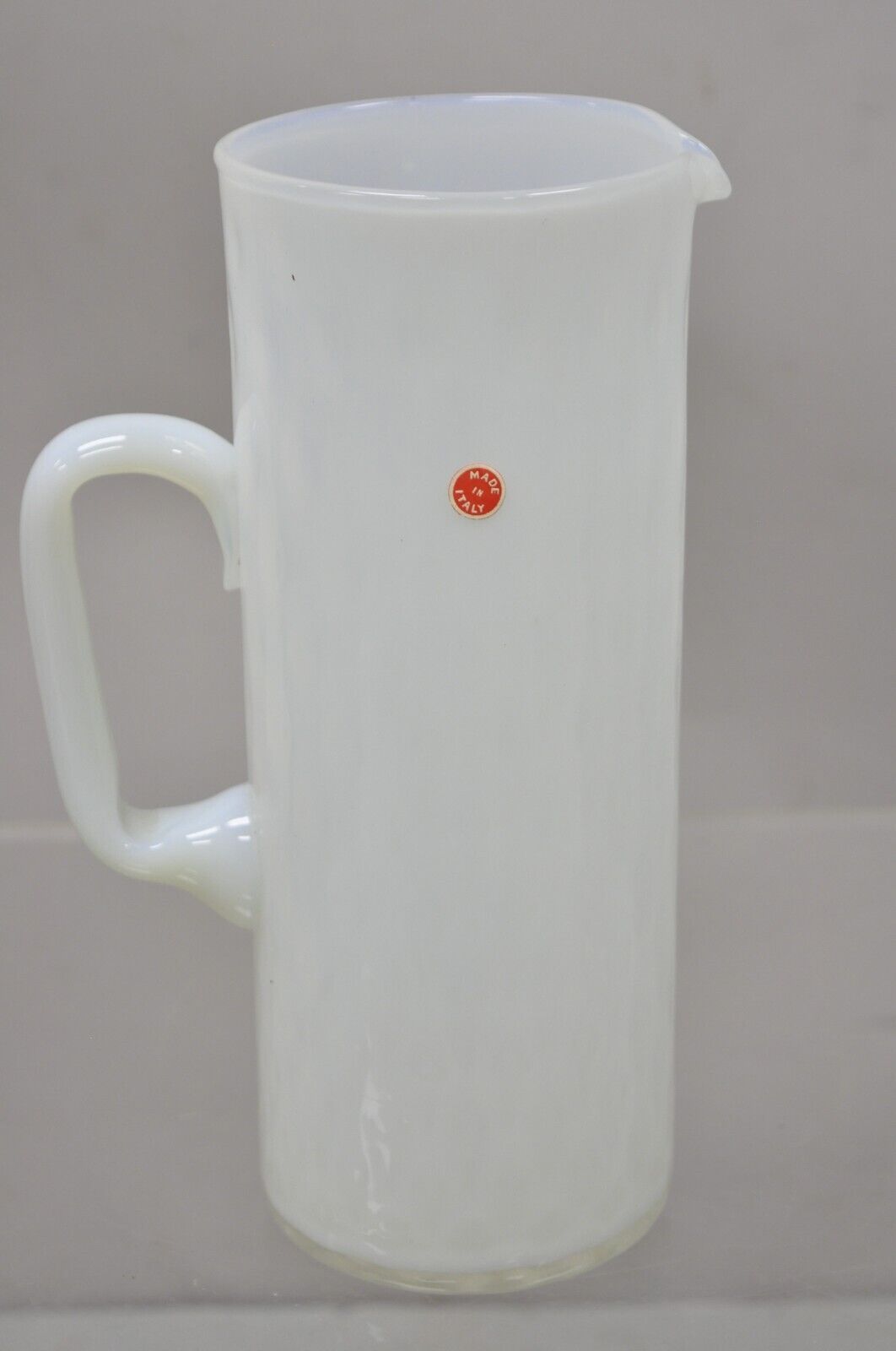 Vintage White Italian Venetian Murano Glass Cocktail Water Pitcher