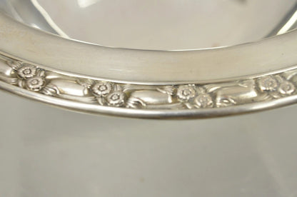 Vintage Oneida Ltd Rose Design Silver Plated 10.5" Round Vegetable Serving Bowl